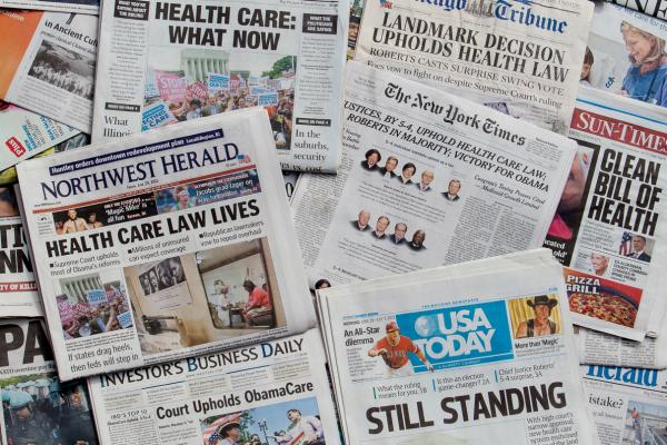 newspapers with health care law info