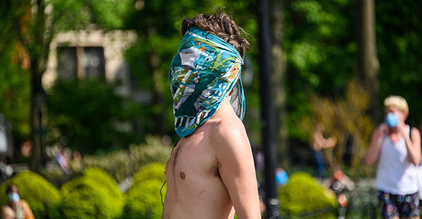 man wearing mask over whole face