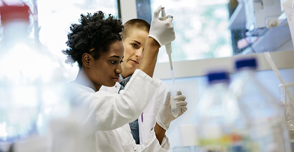 scientist with pipette