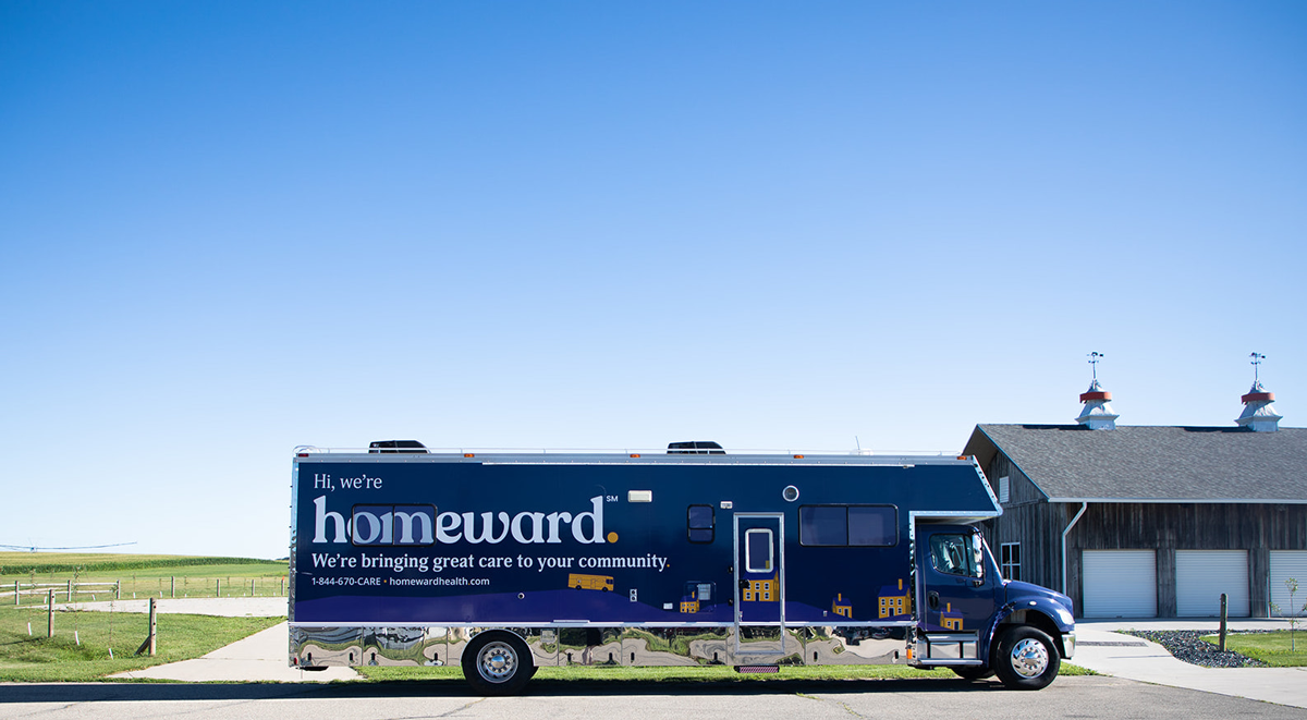 Homeward Health mobile clinic made from a retrofitted RV