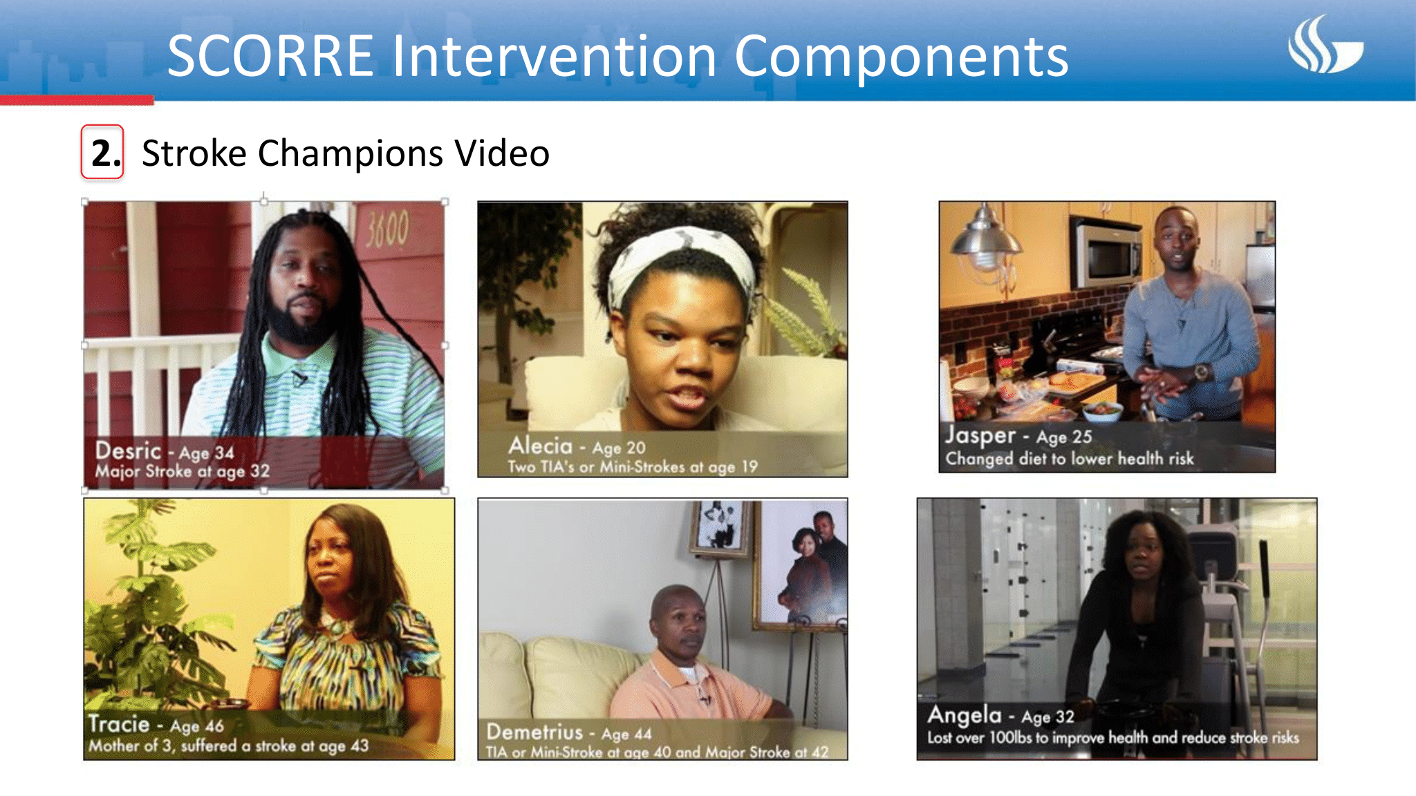 Screenshot of video about Stroke Champions