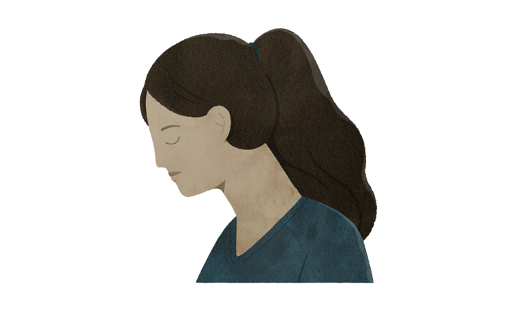 Illustration of a tired caregiver