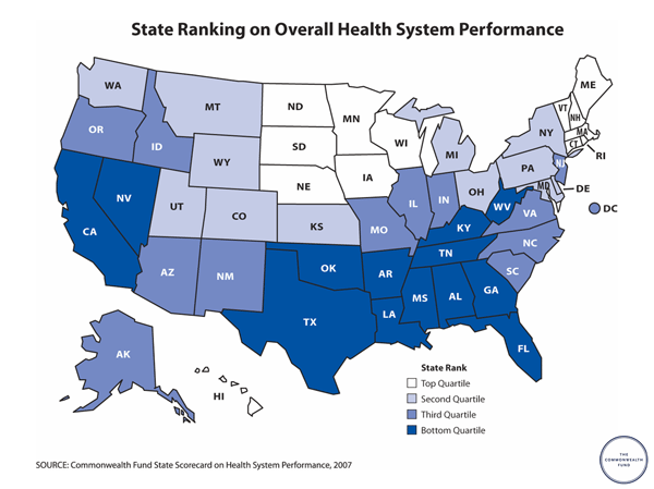State Ranking on Overall Health System Performance