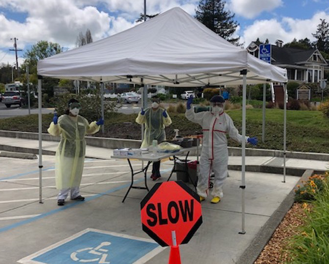 West County Health Centers conducts COVID-19 curbside testing at one of their community health centers.