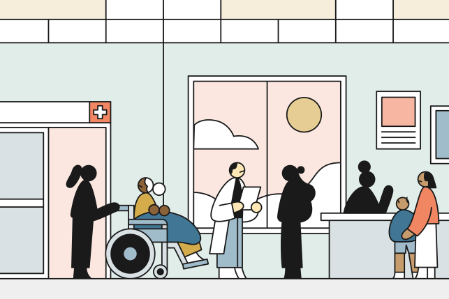 Illustration of health care settings without nurses due to workforce shortage