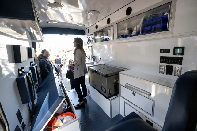 Inside view of mobile health clinic