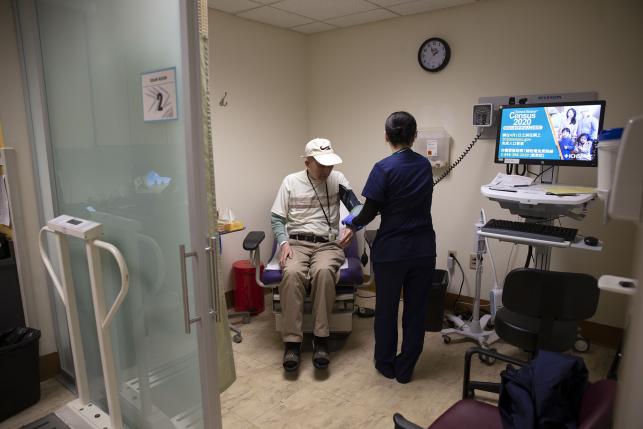 Man visits health clinic as an outpatient