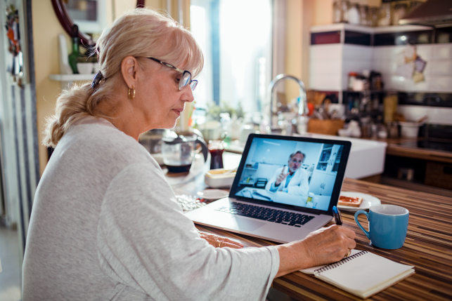 Woman having a telehealth visit with her doctor