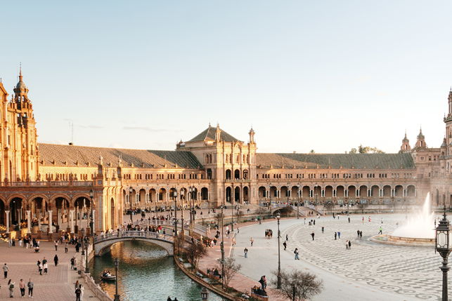 view above Plaza de España in Seville