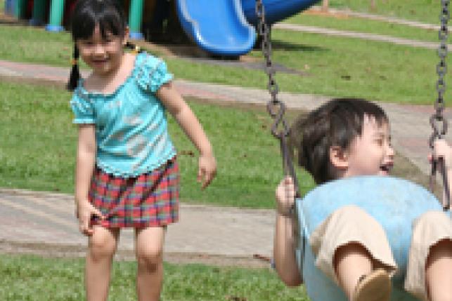 Kids at Swing Set