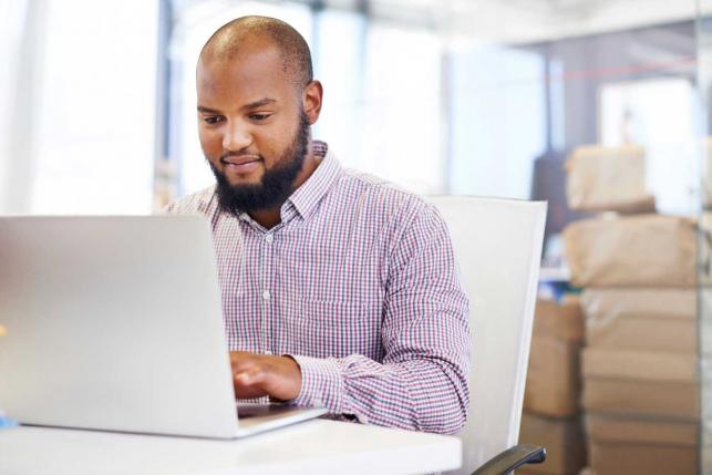 Office worker on computer