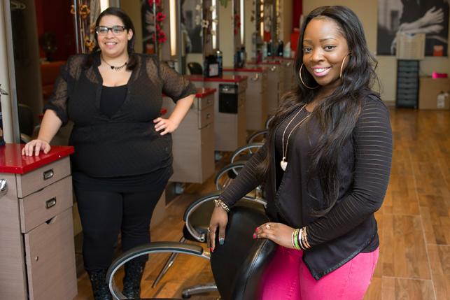 health workers hair salon