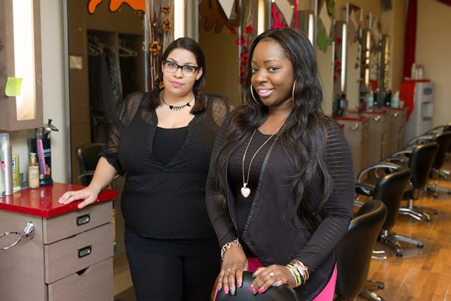 health workers hair salon