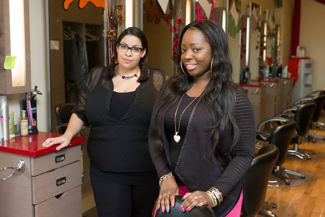 health workers hair salon