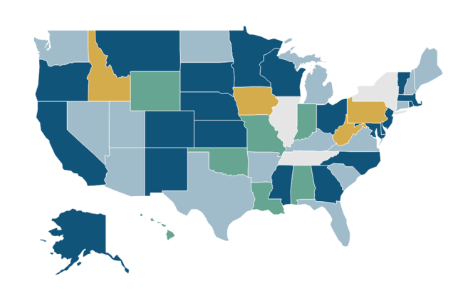 Colorful map of the United States