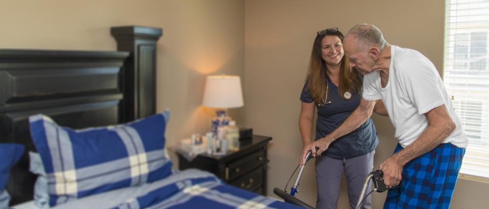 man receives end of life hospice care