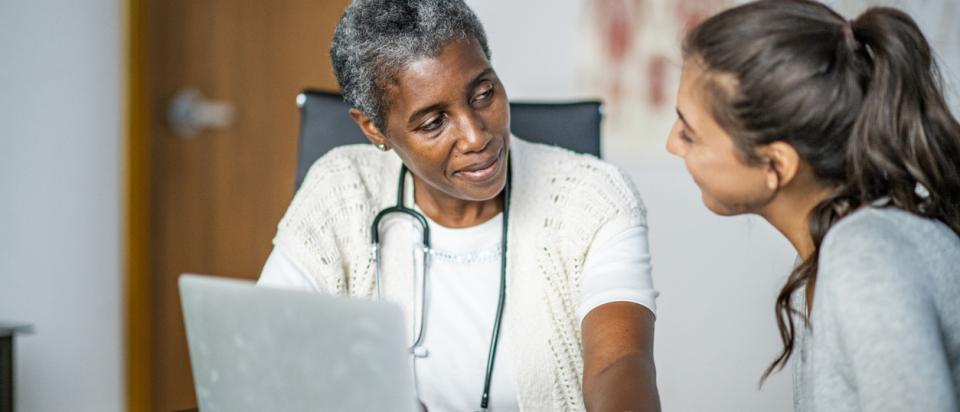 Patient in hospital being delivered care