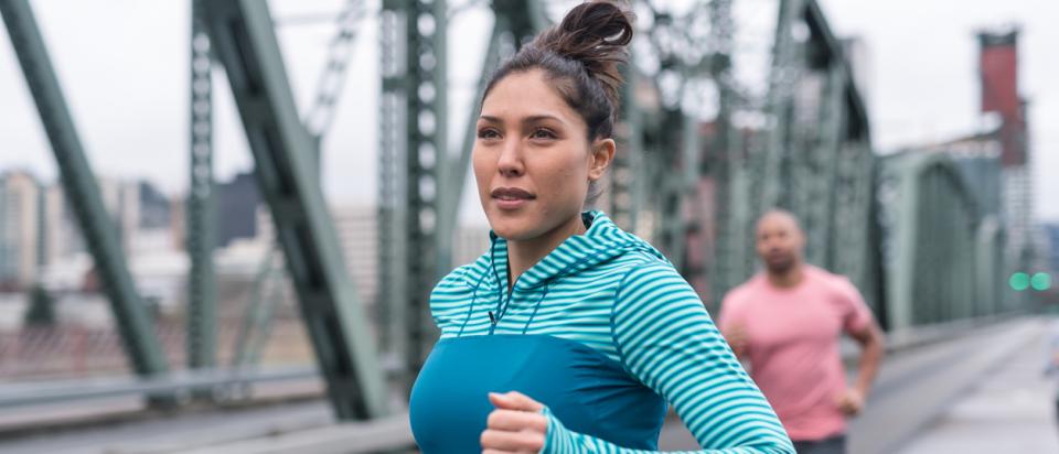 young health enrollee running