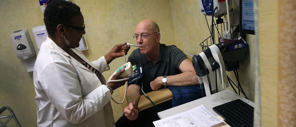 patient in the US receiving health care treatment