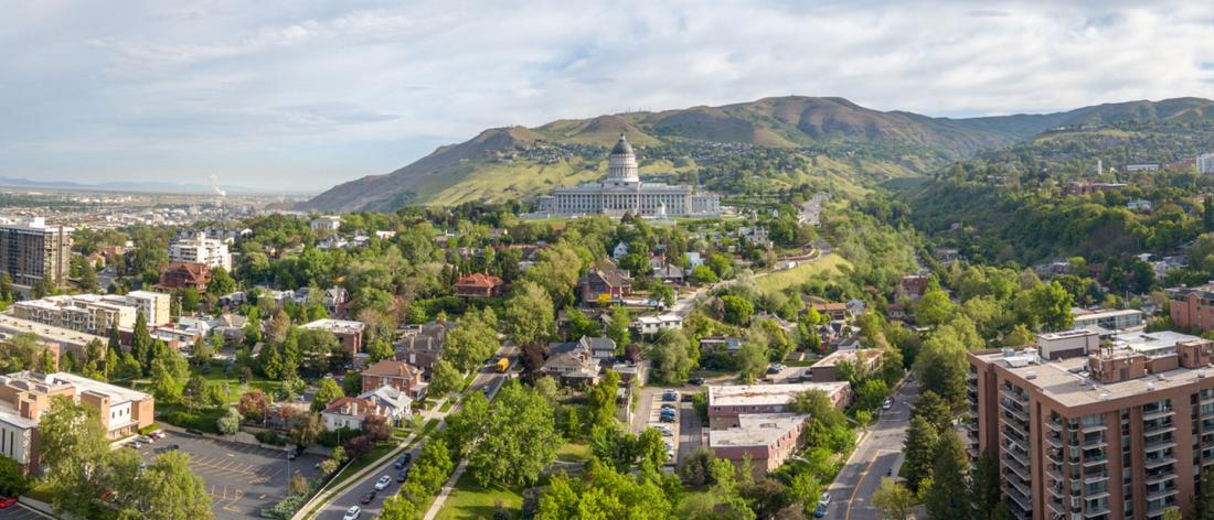 Aerial view of Salt Lake City Utah