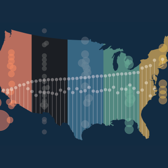 Colorful map of the United States