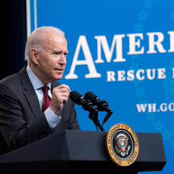 US President Joe Biden speaks about the American Rescue Plan and the Paycheck Protection Program