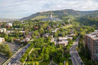 Aerial view of Salt Lake City Utah