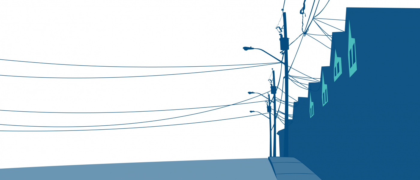 Telephone lines and row homes