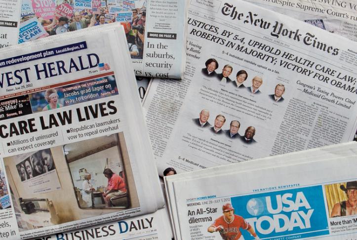 newspapers with health care law info