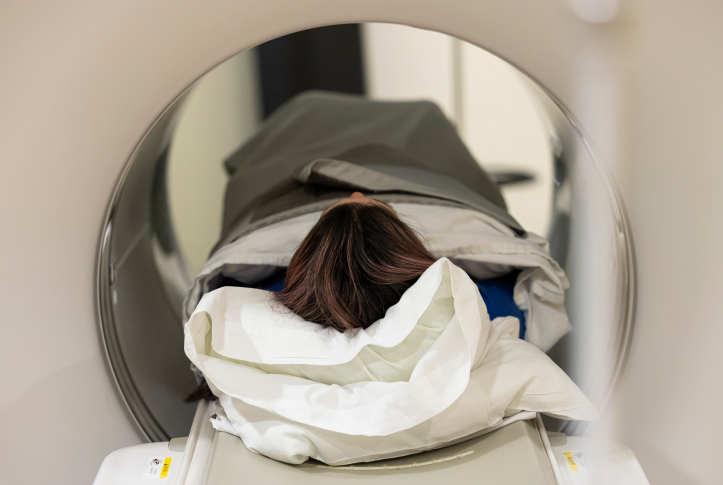 Woman in PET-CT machine