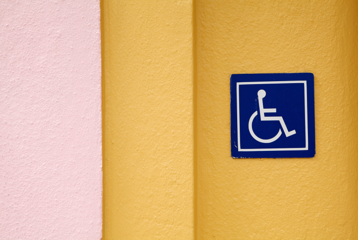 stylized photo of a handicapped wheelchair sign