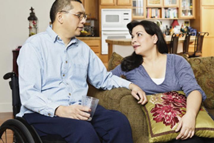 caregiver and patient with disabilities