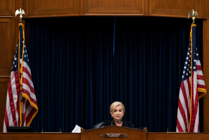 Chairwoman Carolyn Maloney (D–N.Y.) delivers her opening statement at a hearing