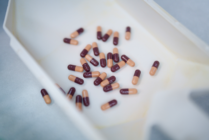 Pills on a tray