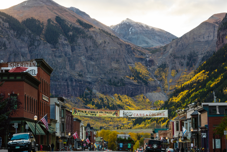 picturesque scene of mountain town in colorado