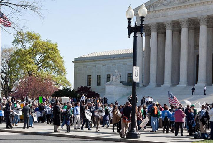 Protestors in front of Supreme Court over ACA