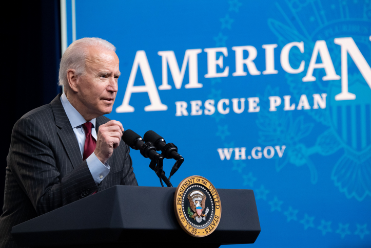 US President Joe Biden speaks about the American Rescue Plan and the Paycheck Protection Program