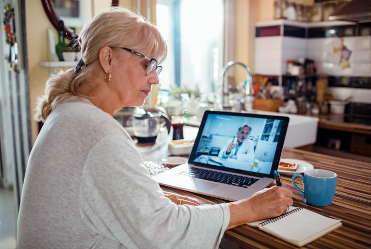 Woman having a telehealth visit with her doctor