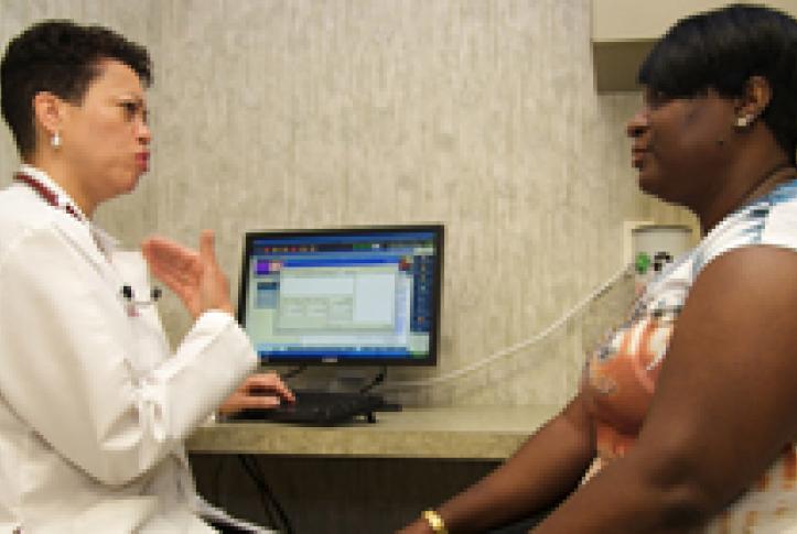 Doctor talking to patient