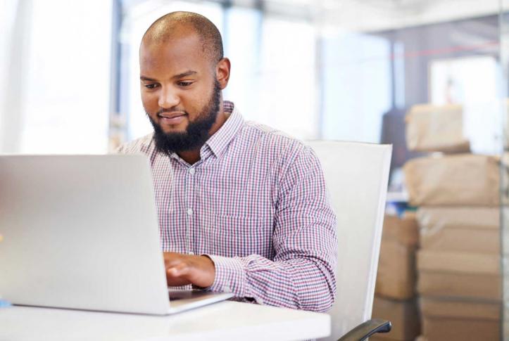 Office worker on computer