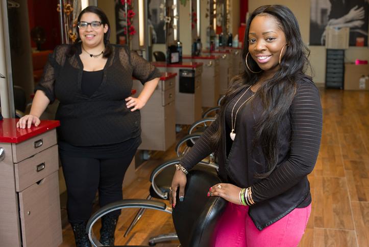 health workers hair salon