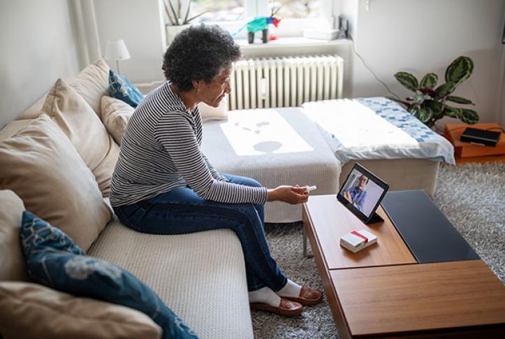 senior using telehealth