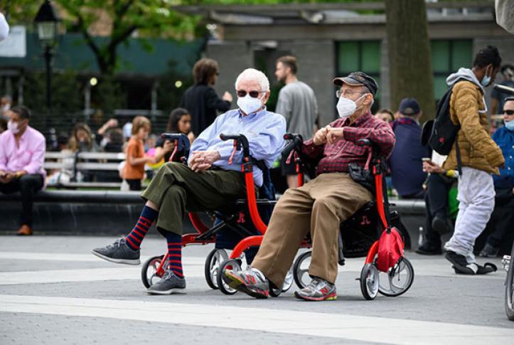 seniors enjoy the park during COVID-19