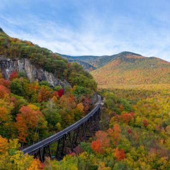 View of the White Mountains in New Hampshire