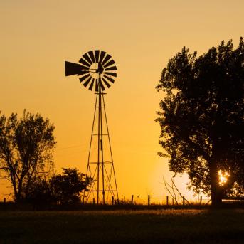 View of Nebraska prairie 