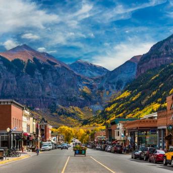 View of downtown Telluride, Colorado