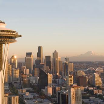 View of the Space Needle in Seattle, Washington