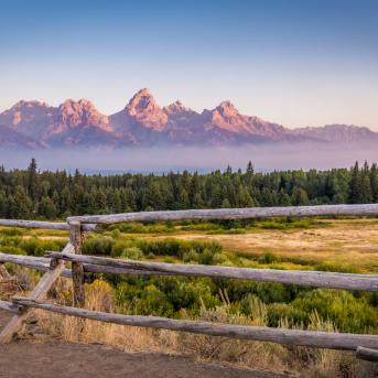 View of the Grand Teton Mountains, Wyoming
