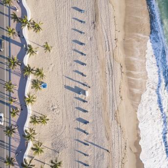 View of Fort Lauderdale Beach, Florida, at sunrise