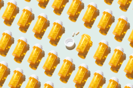 Photograph of rows of prescription drugs with pills inside